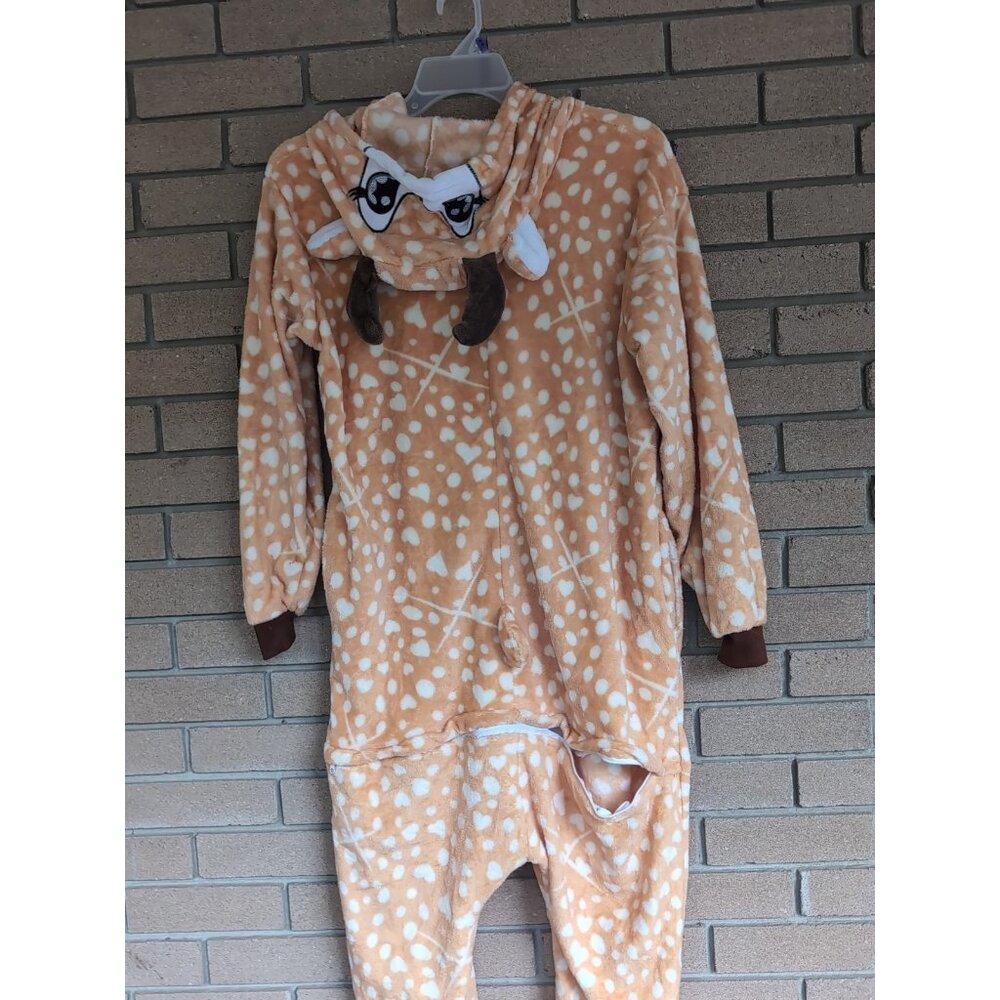 Funny Deer One Piece Pajama's PJ's Size: Small